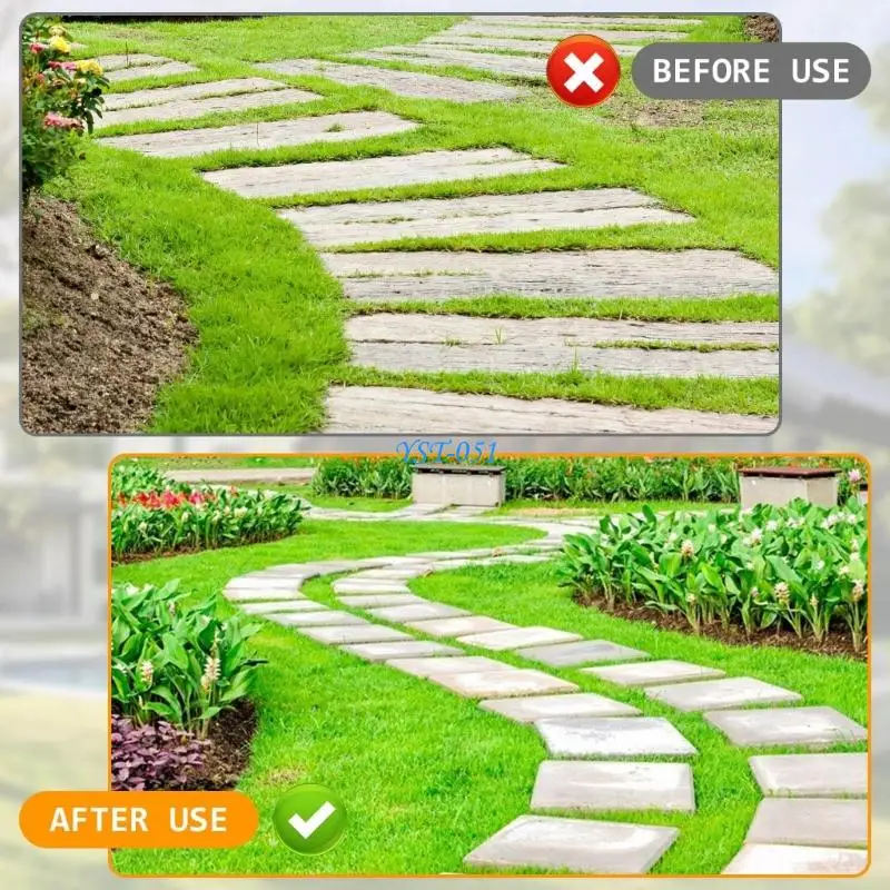 

E15A Half Moon Garden Lawn Edger Long Handled Step Edger with T-Grip Hand Lawn Trimming Tool Lawn Mowing Weeding Tool