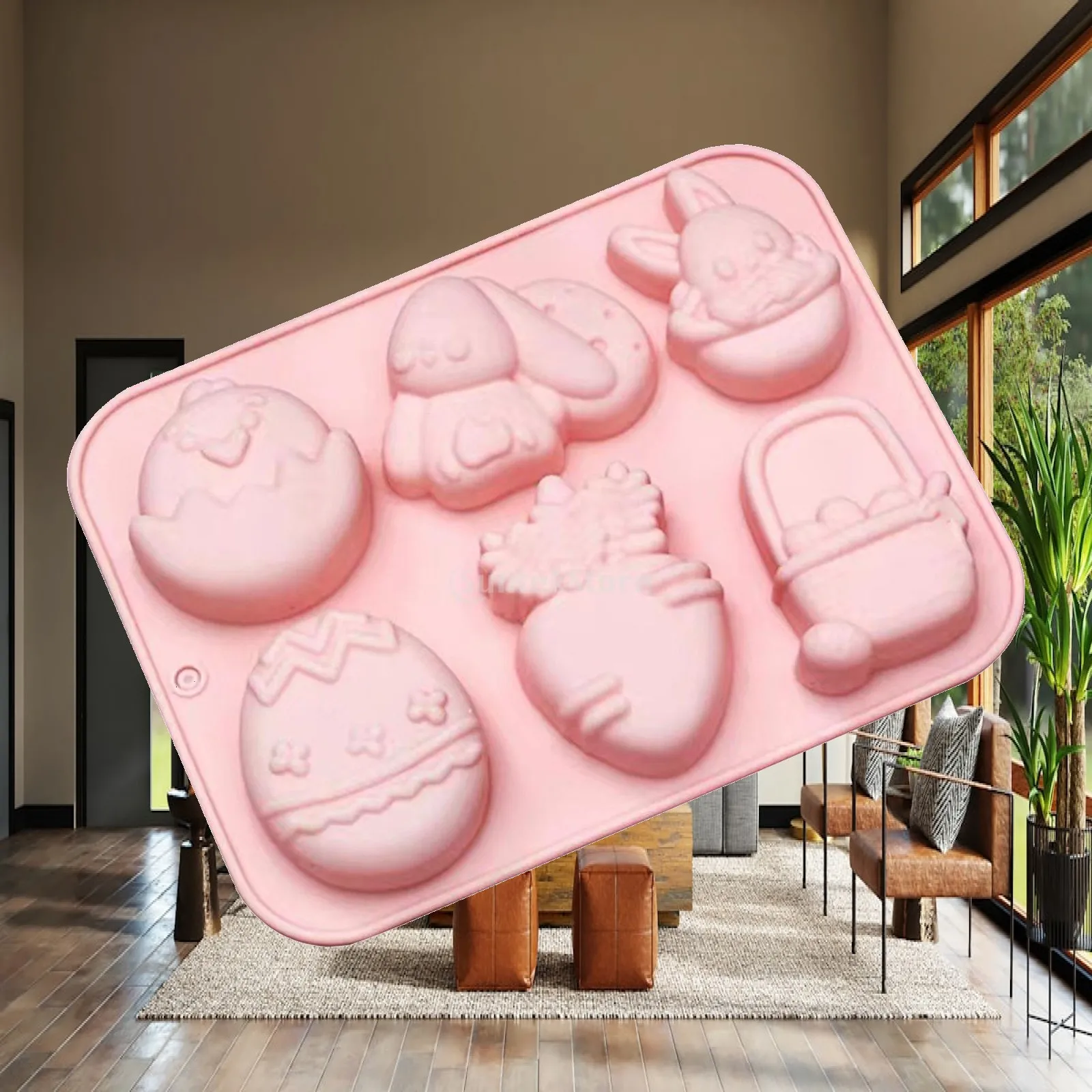 Easter Silicone Model Clay Model DIY Easter Bunny Eggs Shaped Gypsum Sculpture