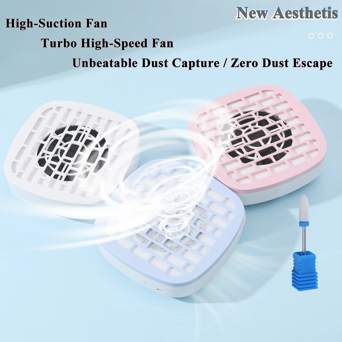 مجمع غبار الأظافر المحمول - مكنسة مانيكير منخفضة الضوضاء، شفط قوي لصالونات الأظافر وإزالة غبار طلاء الجل المنزلي #4