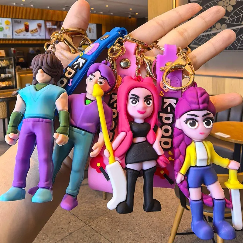 2028 Kpop شيطان هنتر سلاسل المفاتيح Kpop Huntrix معلقة كيرينغ ظهره تزيين مُثبت اكسسوارات اللعب