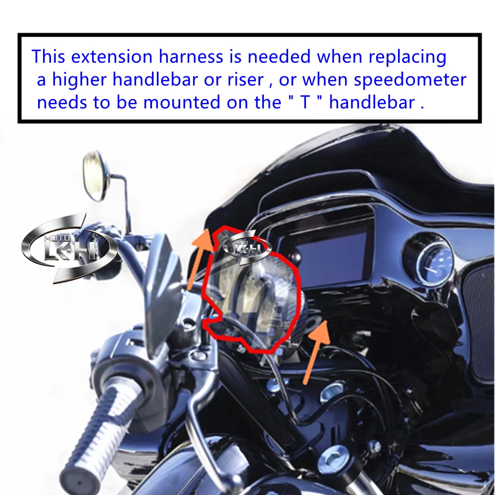 For Harley Touring CVO Road Glide FLTRX 2014-2023 Motorcycle Speedometer Instrument Extension Harness 22