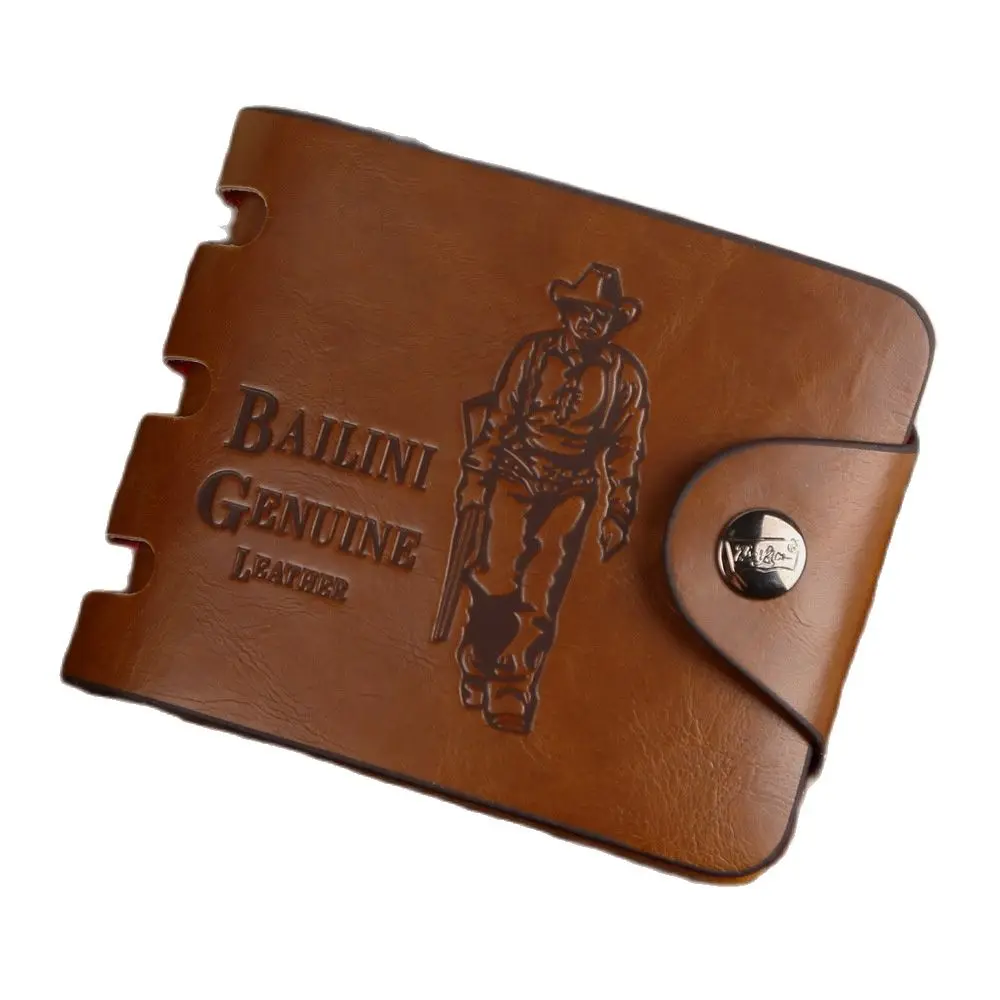 New Leather Vintage Short Men Wallets Male Money Bag Hasp Hollow Out Small Wallet Men Clutch Purse Card Holder Coin Pocket