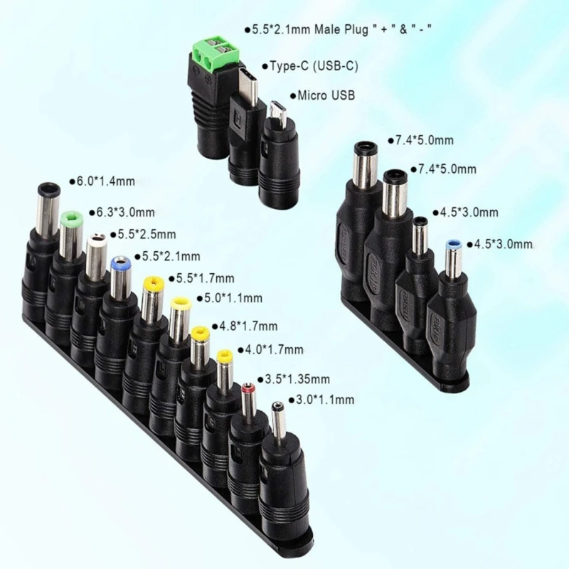 41 stks Universele DC5521 Stekkers Adapters Draagbare Power Converter Adapter voor Laptop Opladers