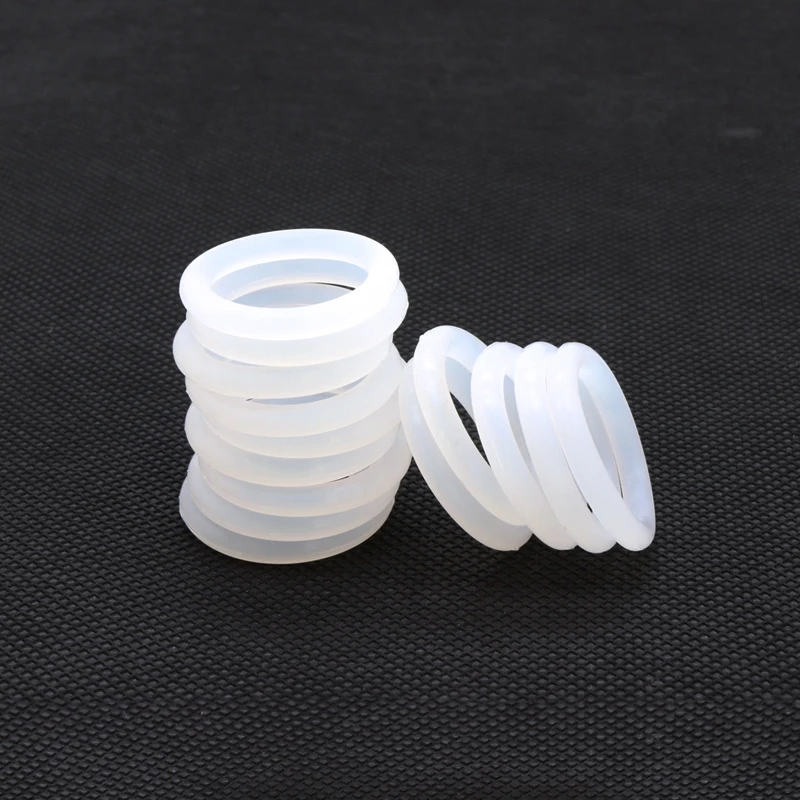 10pcs VMQ O 링 씰 가스켓 CS5mm OD 15 ~ 150mm 실리콘 고무 절연 방수 와셔 원형 흰색 무독성 가스켓