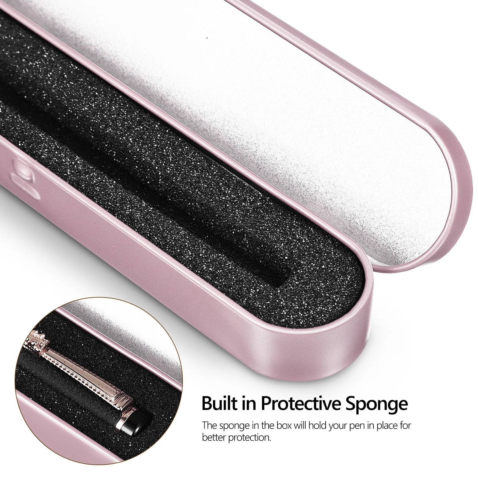 

4Pcs Pen Cases Ballpoint Pen Boxes Metal Pencil Case with Sponge Lining Stylish Gift Storage Organizer Metal Pencil Holder