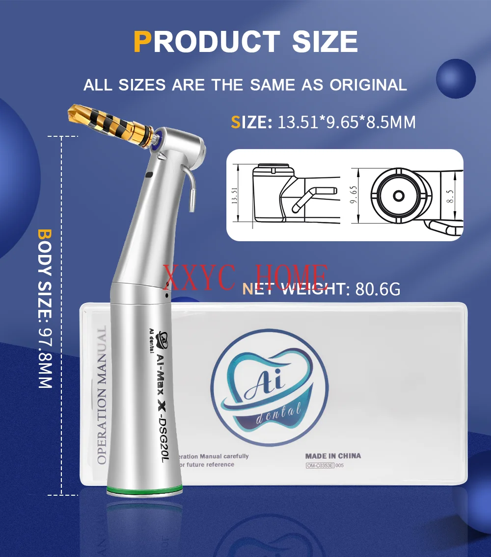 DSG20L dental implant instruments contra angle handpiece 20:1 with fiber optic torque wrench medical equipment dental unit