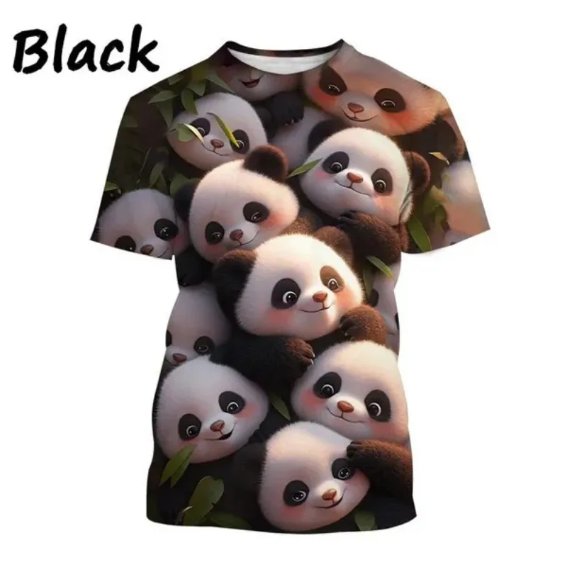 Men's and Women's Cute Cartoon Animal Panda Cosplay Men's Clothing 3D Printed T-shirt Round Neck Short Sleeve Casual Top