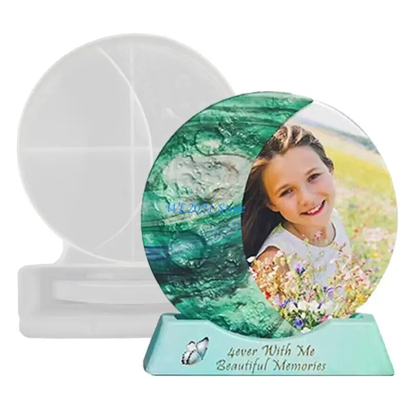 G5GC إطار صورة القمر الهندسي قالب من السيليكون مع قاعدة راتنجات الايبوكسي صب المجوهرات أداة صنع ديكورات المنزل الحرفية ذاتية #4