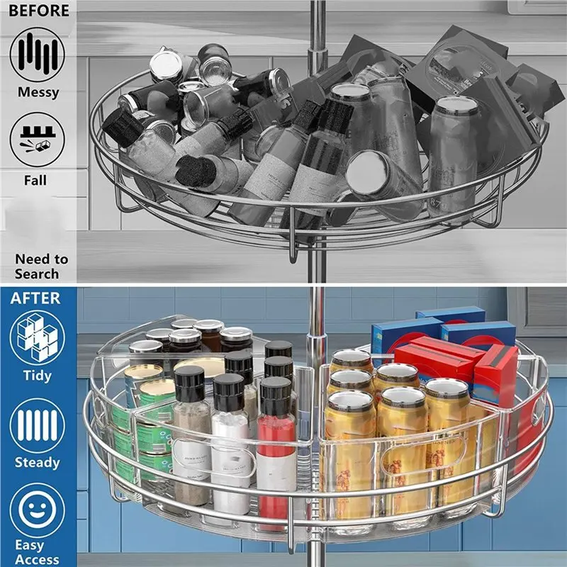 Food-Safe 6-Pack Fan-Shaped Storage Boxes Cabinet Organizers Bins For 24