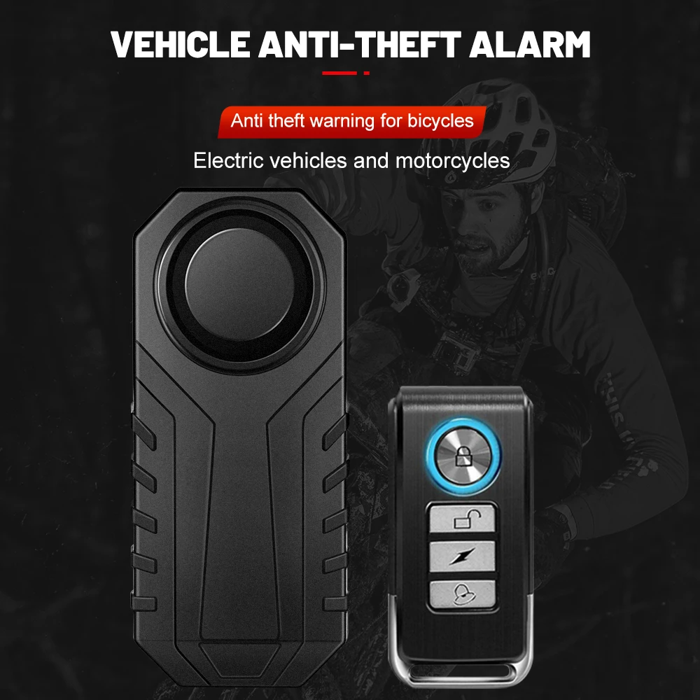 Alarma inalámbrica para motocicleta Rockbye, Control remoto, alarma impermeable para bicicleta, alarma eléctrica antirrobo para motocicleta