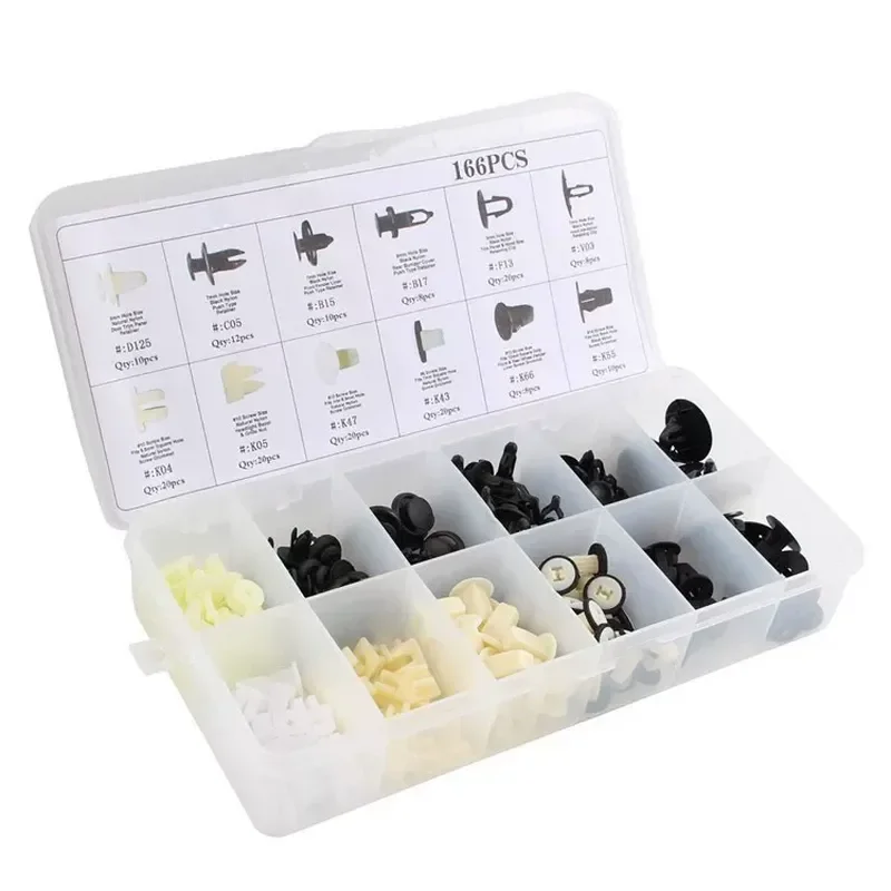 for Toyota 166pcs Boxed Buckles for GM Commonly Used Clips Export Products 12 Kinds of Universal Fasteners Auto Body Trim