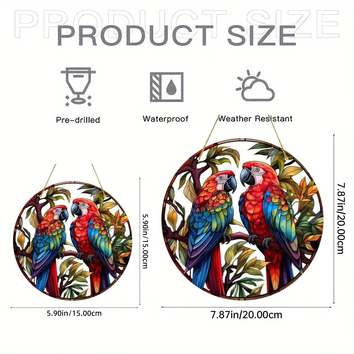 Vibrant Three Hummingbird Suncatcher - Glass-Like Acrylic Art - Dazzling Indoor/Outdoor Decor for Windows, Yard, Home, Kitchen