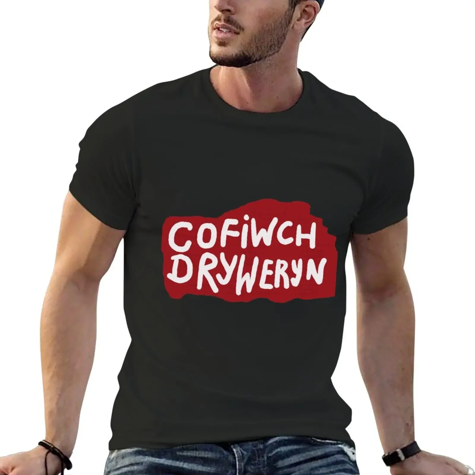 Cofiwch Dryweryn T-Shirt summer tops oversized aesthetic clothes heavyweights mens clothing