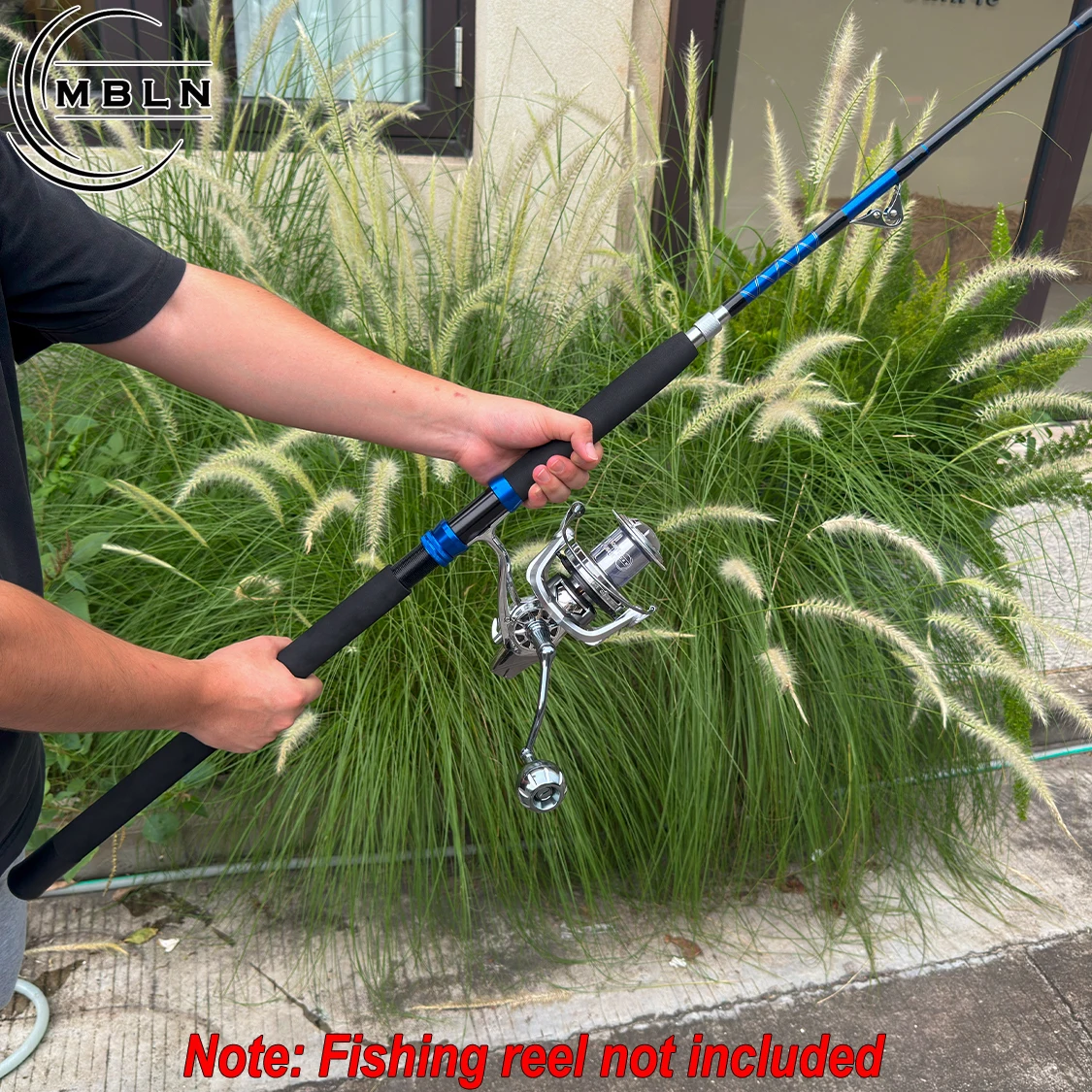 Caña de surfcasting carbono 2 tramos – Guías metálicas con empuñadura EVA - imagen 4