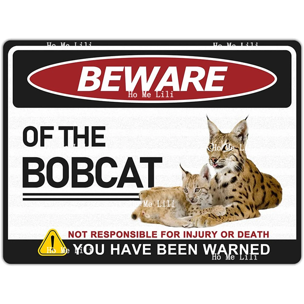 Gooses Cats Raccoon Bobcat Warning Metal Signs For Home Outdoor Yard Fence Office Club Bar Wall Art Decor