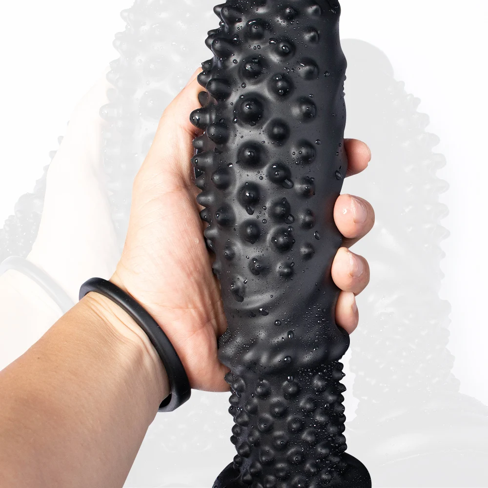 Oieffur Black Dildo With Spikes Silicone Dildo With Suction Cup 13in Penis Anal Sex Toy For Men Adult Erotic Sex Toys For Women