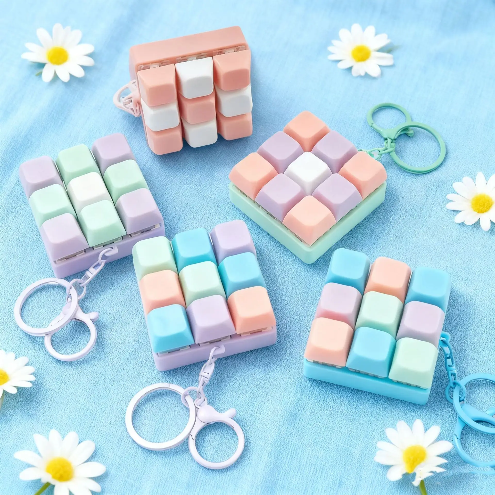 Llavero Tetris de Nueve Teclas para Presionar con los Dedos, Juego de Teclado para Dedos, Alivia el Estrés, para Adultos