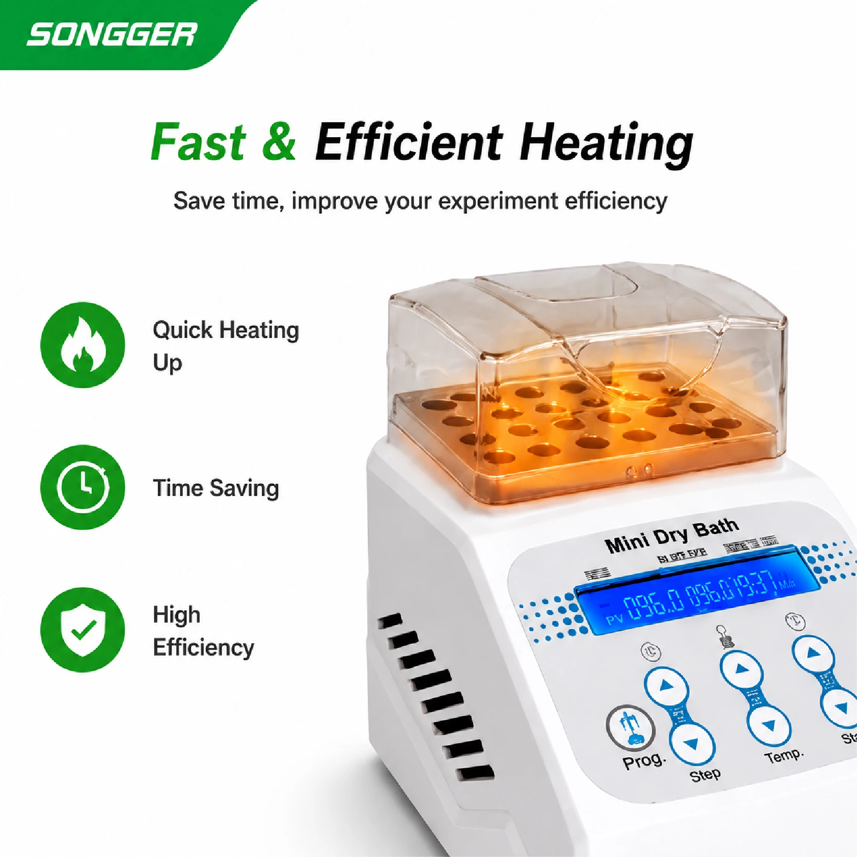 Digital Dry Bath Incubator, Multi‑Temperature Control Heating Block for PCR Nucleic Acid & Protein Sample Processing Laboratory