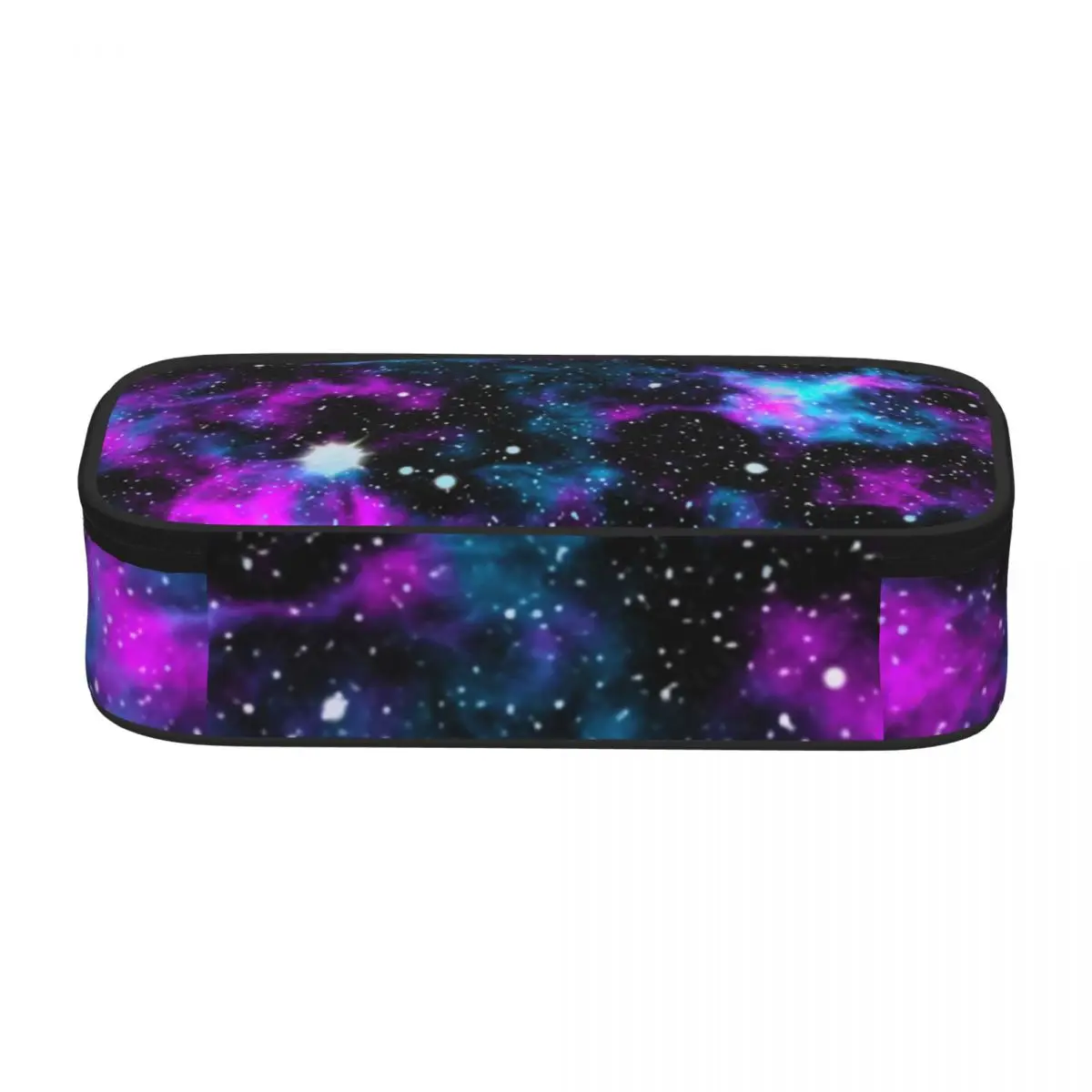 Imagem -02 - Azul e Roxo Galaxy Lápis Case Cósmico Neon Impressão Menino Menina Escola Primária Zíper Caixa de Lápis Grande Legal Caneta Bolsa