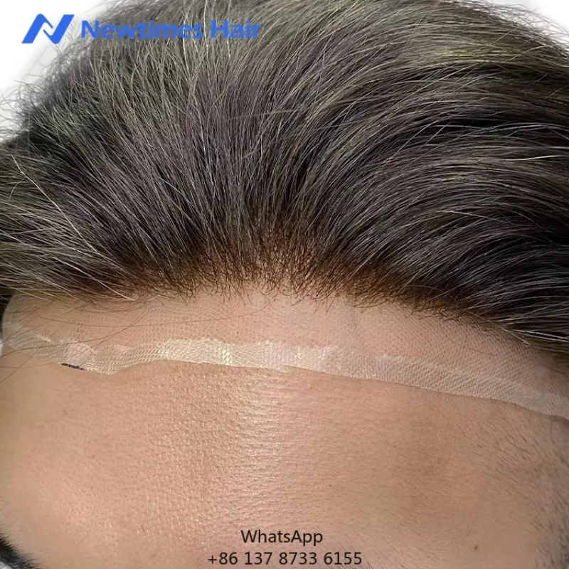 

HS7 New Times Hair Breathable Lace Men Toupee Human Hair System Wig