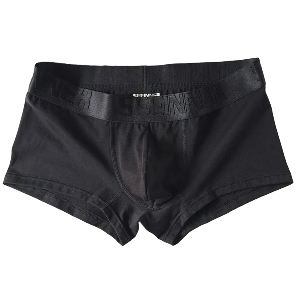 Men\'s Underwear Flat Corner Shorts Cotton Slim Fit Mid Low Rise U-shaped Raised Breathable Comfortable Sexy Bottom