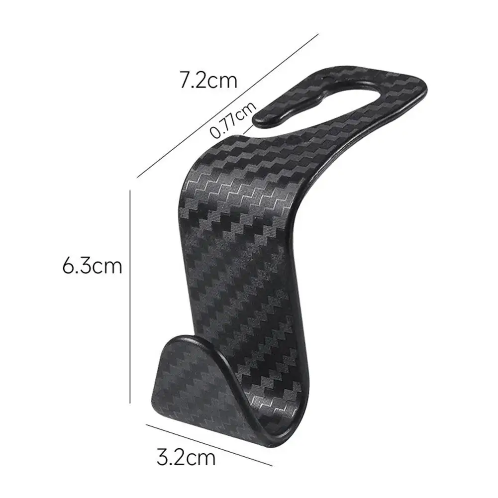 4Pcs Car Seat Hidden Hook Multi-Purpose Carbon Fiber Texture Car Seat Back Creative Multi-function On-Board Hooks