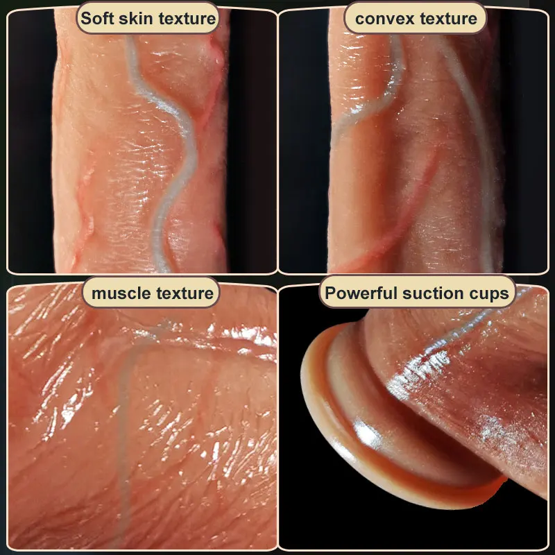 Realistischer Dildo-Vibrator, Penis-Teleskop-Massagegerät, vibrierende weibliche Fernbedienung, Masturbation, großer Penis mit Saugnapf