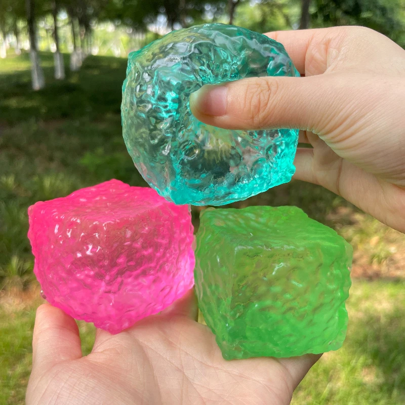 Cubic Ice Skin Maltose Squishy Fidget Toy Shiny Square Stress Relief Squeeze Toy Soft Slow Rebound Toy for Friend Festival Gifts