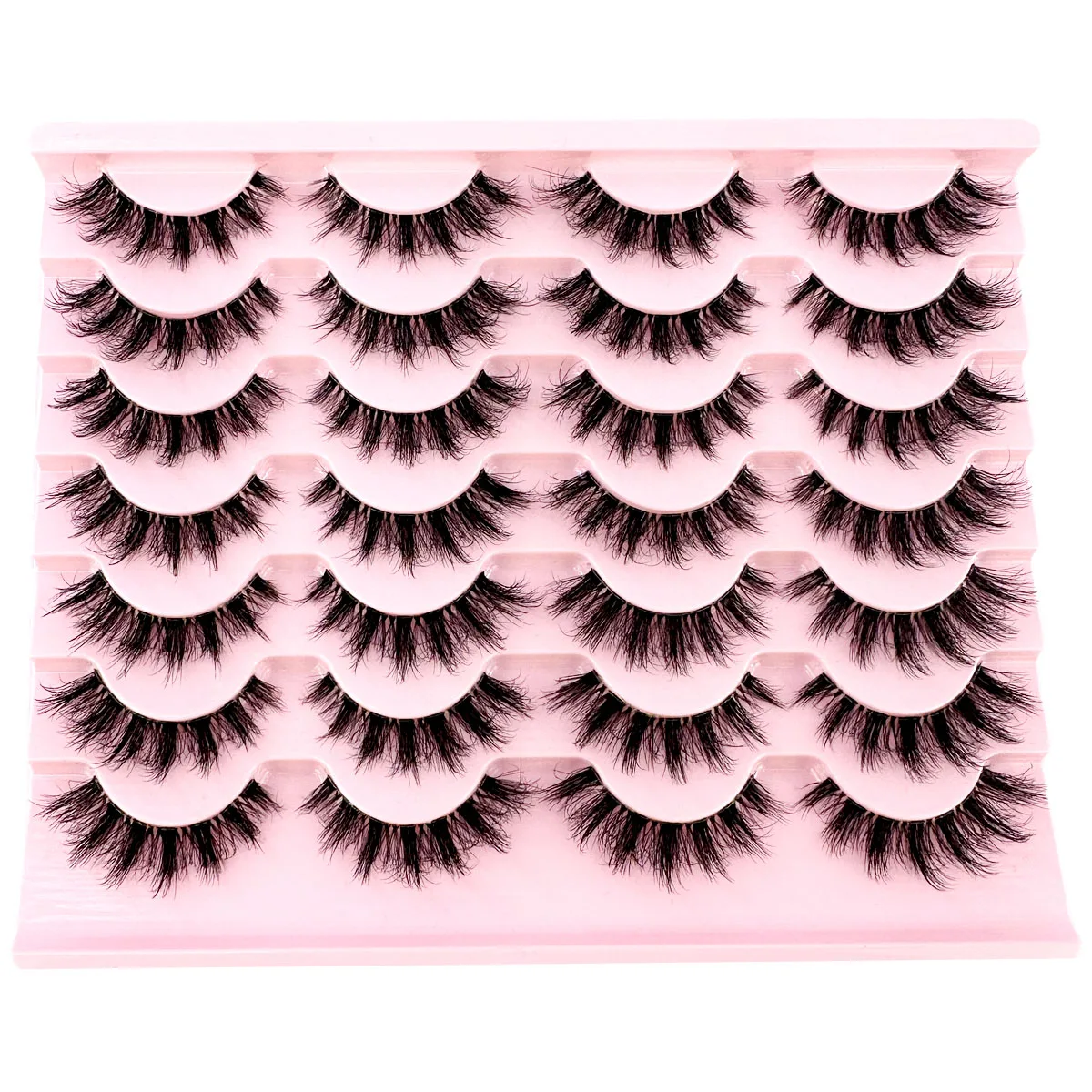 14/10/1Pairs غير مرئية الفرقة مجزأة جلدة ثلاثية الأبعاد واضح الفرقة جلدة نظرة طبيعية Wispy رموش بالمنك رقيق القط رموش