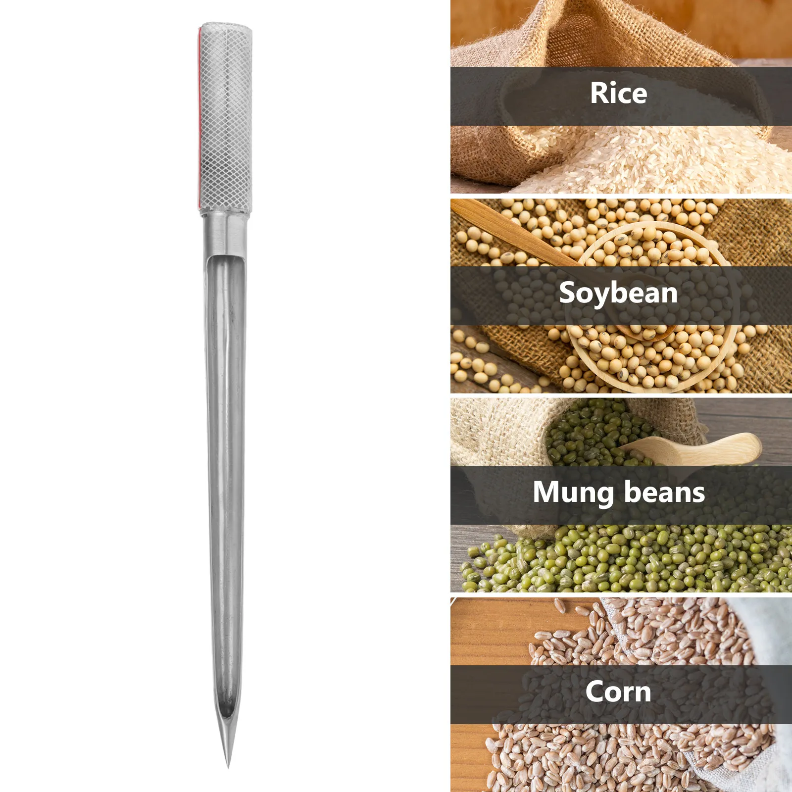 Stainless Steel Grain Sampler Fertilizer Probe Rod PVC Material Durable Safe Non Rust Deform Practical Versatile Easy Use