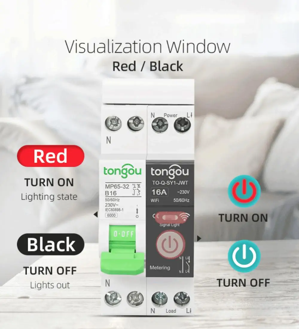 Tuya ตัวตัดวงจรอัจฉริยะ1P 1-32A สมาร์ทโฮมไวไฟไม่มีการวัดแสงฟังก์ชันจับเวลาการควบคุมระยะไกลแบบไร้สายทำงานร่วมกับแอป smartlife