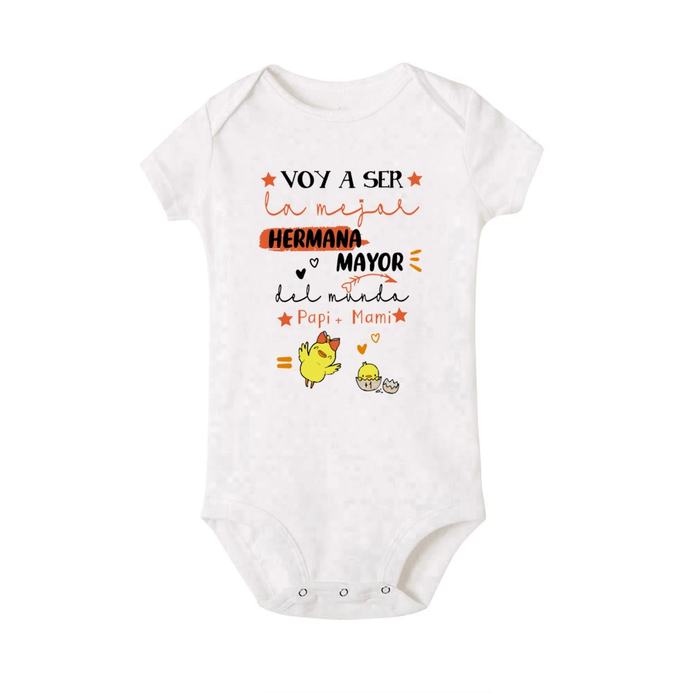 I'm Going To Be The Best Big Brother in The World Printed Baby Bodysuit Pregnancy Announcement Newborn Summer Romper Jumpsuits