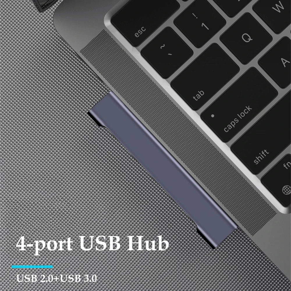 4 منافذ USB 3.0 Hub USB Hub عالي السرعة من النوع c الفاصل 5Gbps لملحقات جهاز الكمبيوتر متعدد المنافذ HUB 4 منافذ USB 3.0 2.0 #3