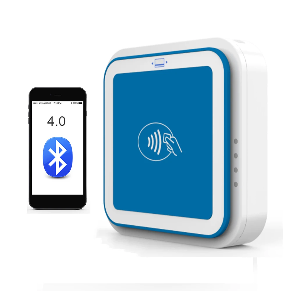 RFID Bluetooth Smart Card Reader Writer IC Chip MSR Kartenleser für Windows Android IOS E-Bank Zahlung I9