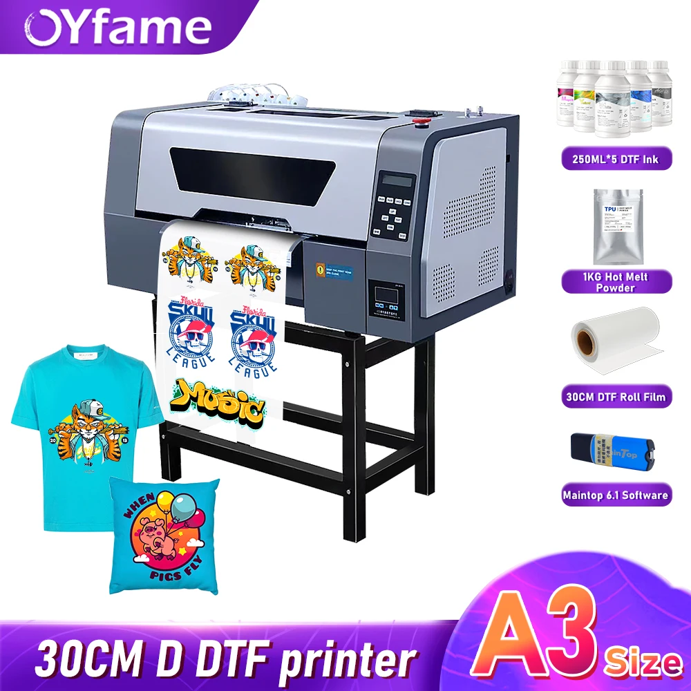 

OYfame DTF Printer A3 For Epson XP600 Transfer Printer with Roll Feeder For clothes jeans hoodies t shirt printing Machine A3