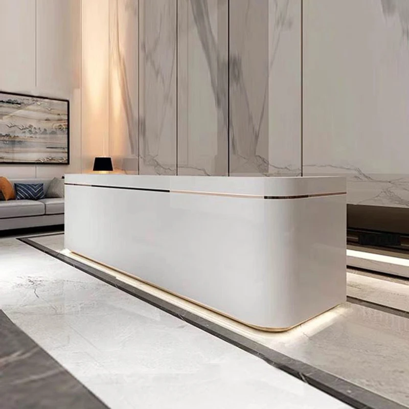 White Counter Reception Desk Storage Executive Computer Modern Reception Desk Drawers Silla De Escritorio Luxury Furniture