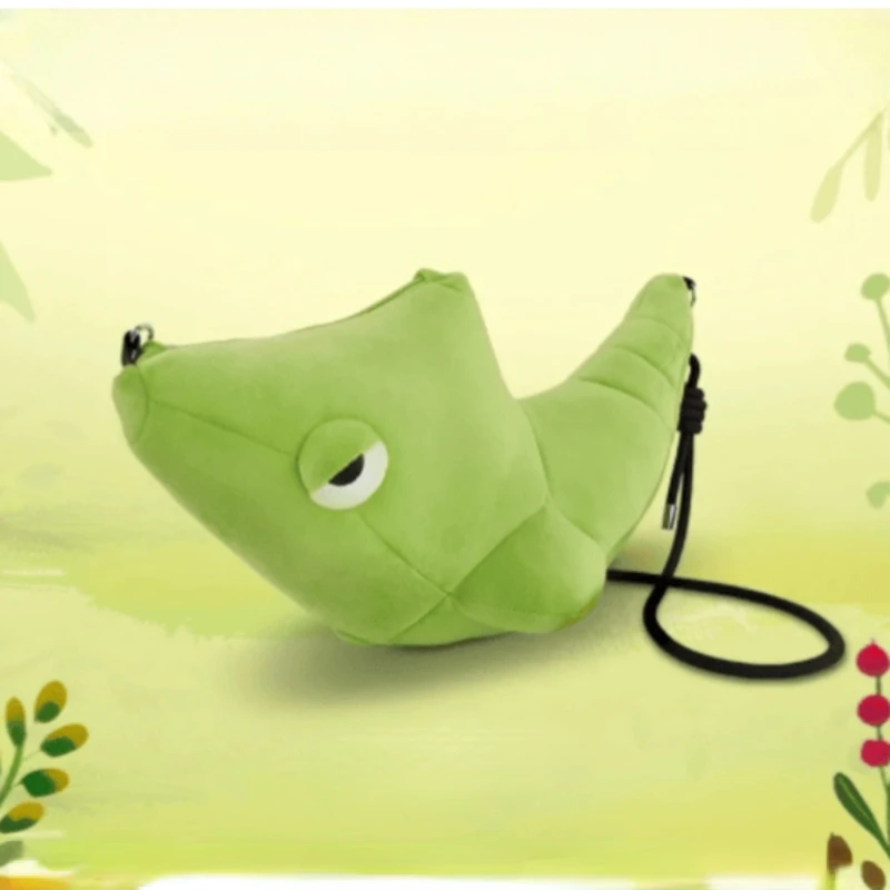 Green Caterpillar series plush doll plush shouldermessengerdoll animation peripheral bag