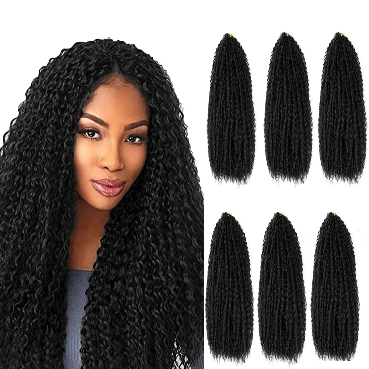 

Marley Hair for Twists 18 Inch Long Afro Kinky Marley Braids Hair Kanekalon Synthetic Marley Braiding Hair Extensions