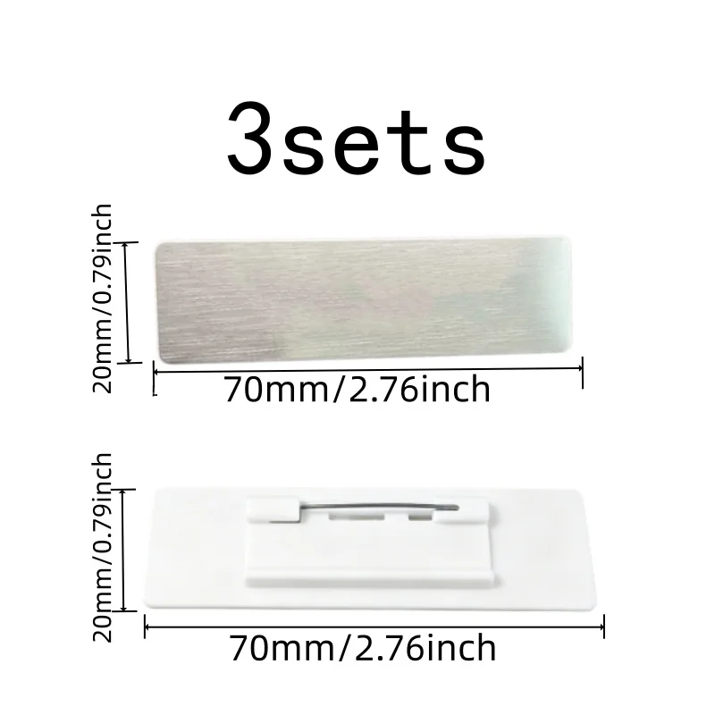 3 pcs Name Tag Brooches, Smooth Writable Area for Event Staff Badges, Durable Non-Fading great for Office Employee ID