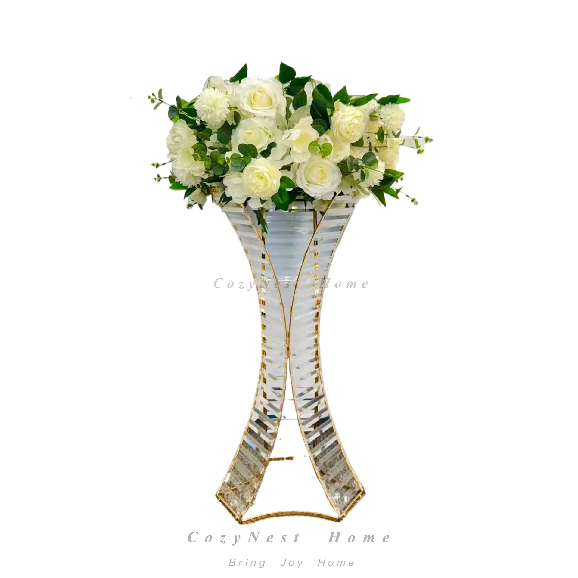Wrought iron electroplating decorative table flower ware wedding hall banquet hall stage arrangement ornament