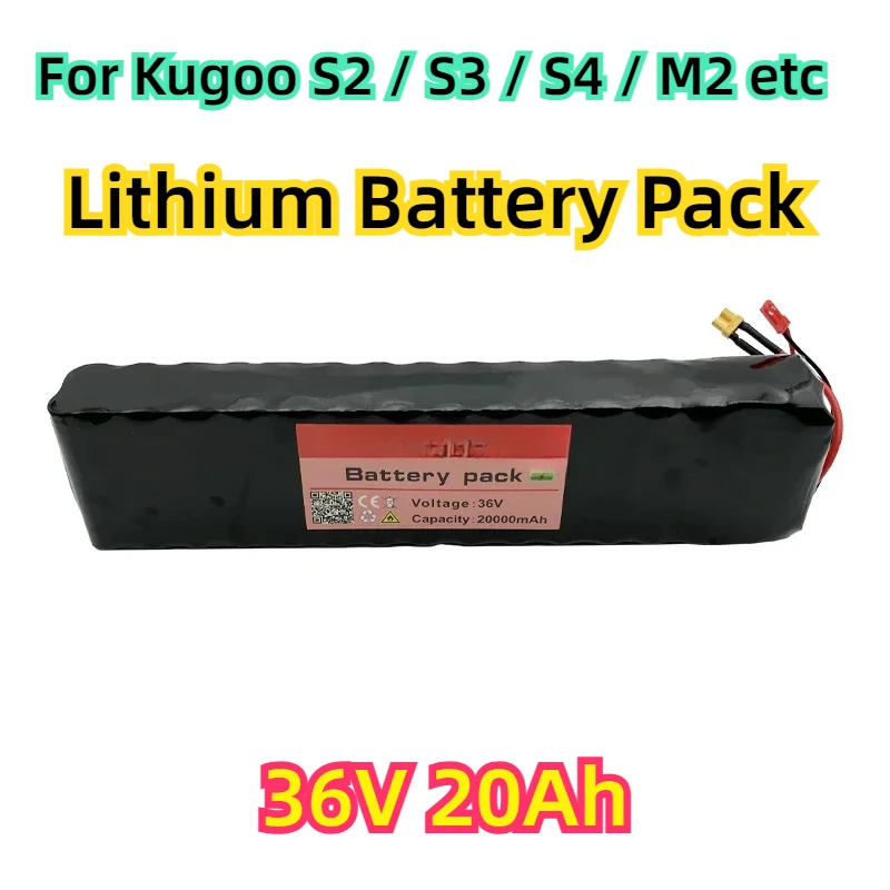 

For Kugoo S2 / S3 / S4 / M2,etc,accessories,equipped Balanced Charging XT30 JST 10S3P 36V 20Ah Lithium Battery Pack,