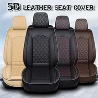 1PC 5D Grid-Pattern Universal Front Car Seat Cover Mat PU Breathable Four Seasons General Vehicle Seat Cushion Protector Pad