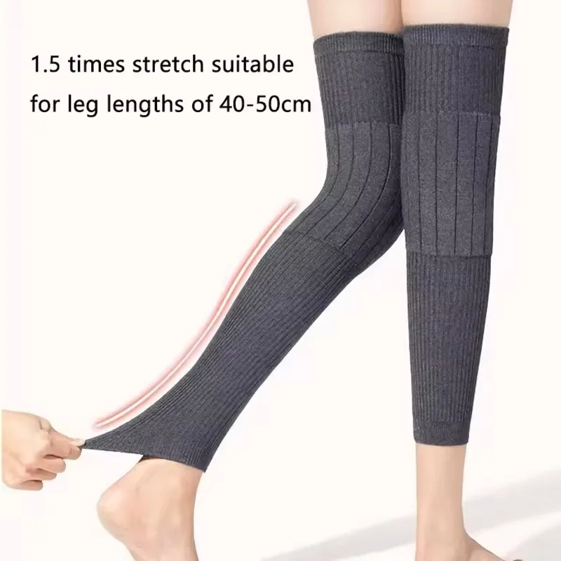New Cashmere Wool Knee Brace Pads Women Men Cold Leg Arthritis Kneepad Winter Outdoor Sports Leg Guard Coldproof Leg Warmers view 6