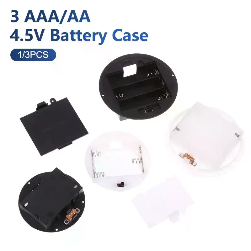 Case 1/3pcs 3 4.5v Aaa/aa Battery With Switch Cover Embedded Holder Storage Boxes Socket Container