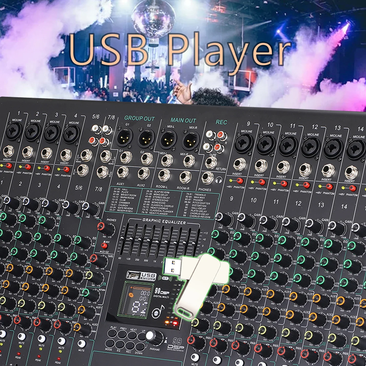 وحدة تحكم خلط احترافية للبيع بالجملة من المصنع GAX-FC16، وحدة تحكم خلط خلاط الطاقة الوهمية ذات 16 قناة