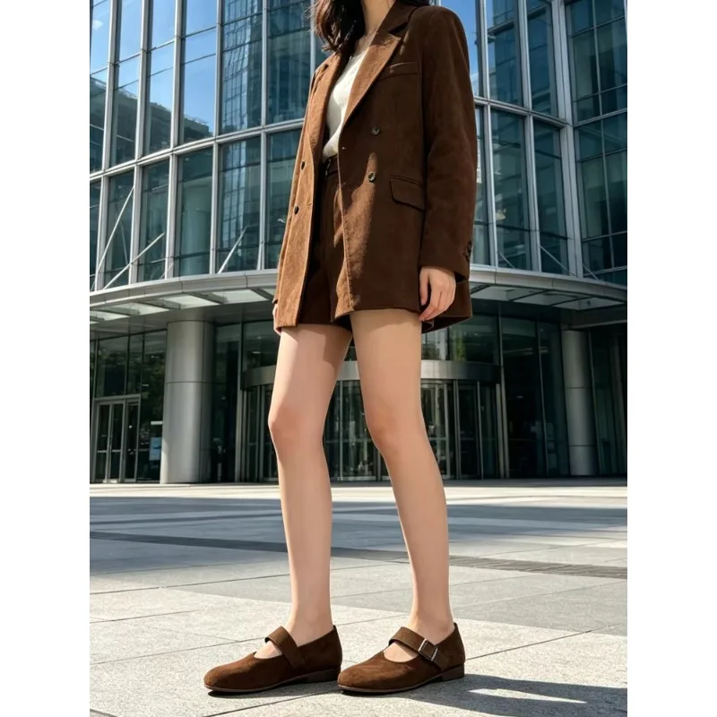 Soft Leather One Buckle Flats Comfortable All-Match Office & Daily Wear Women's Retro Leopard Print Mary Jane Shoes