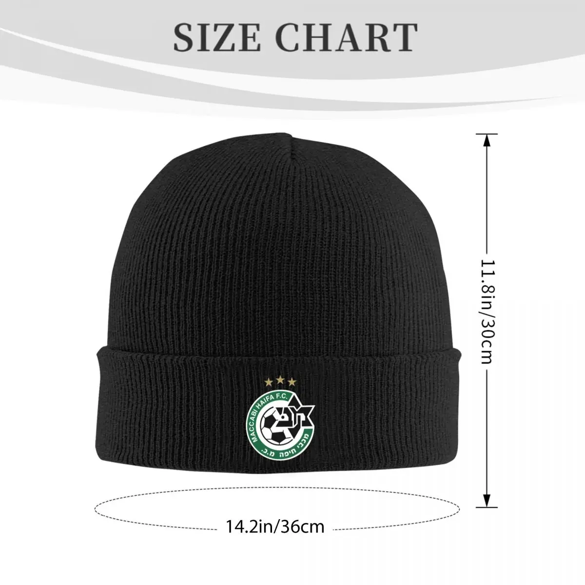 Israel-Maccabi Haifa Fc Unisex Acrylic Knit Beanie, Cozy and Warm Winter Hat, Lightweight Slouchy Cap for Outdoor Activities