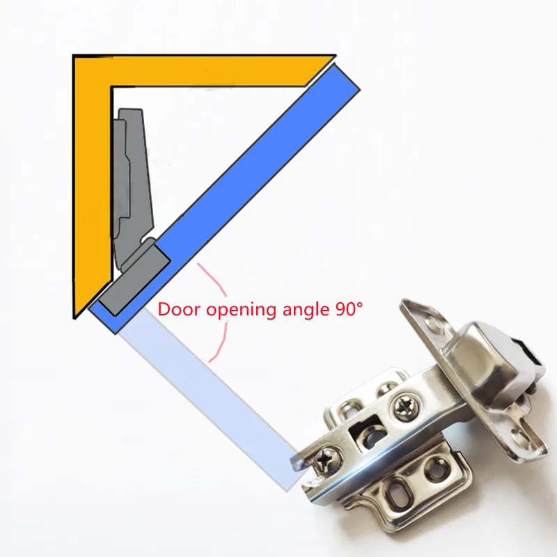 KK&FING -45 Degree Corner Fold Cabinet Door Hinges 45 Angle Hinge Hardware For Home Kitchen Bathroom Cupboard With Screws