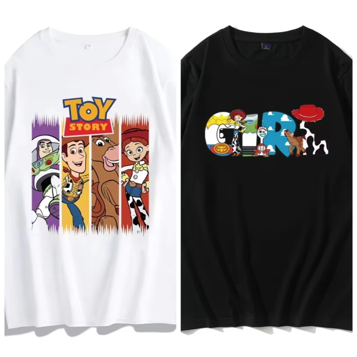 

Футболка с принтом «История игрушек Диснея», летняя женская повседневная уличная футболка с короткими рукавами, футболка с рисунком мультфильма, футболки в стиле Харадзюку, топы