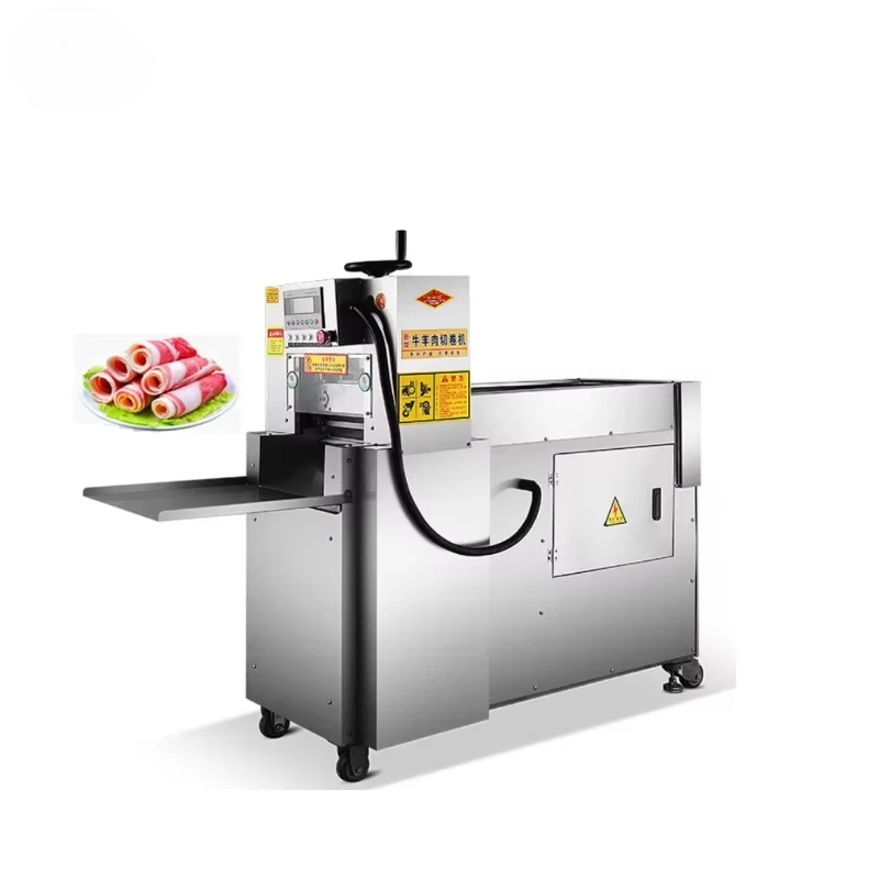 Beef Mutton Roll Frozen Meat Slicer Fully Automatic Commercial High Efficiency Slicer Adjustable Thickness